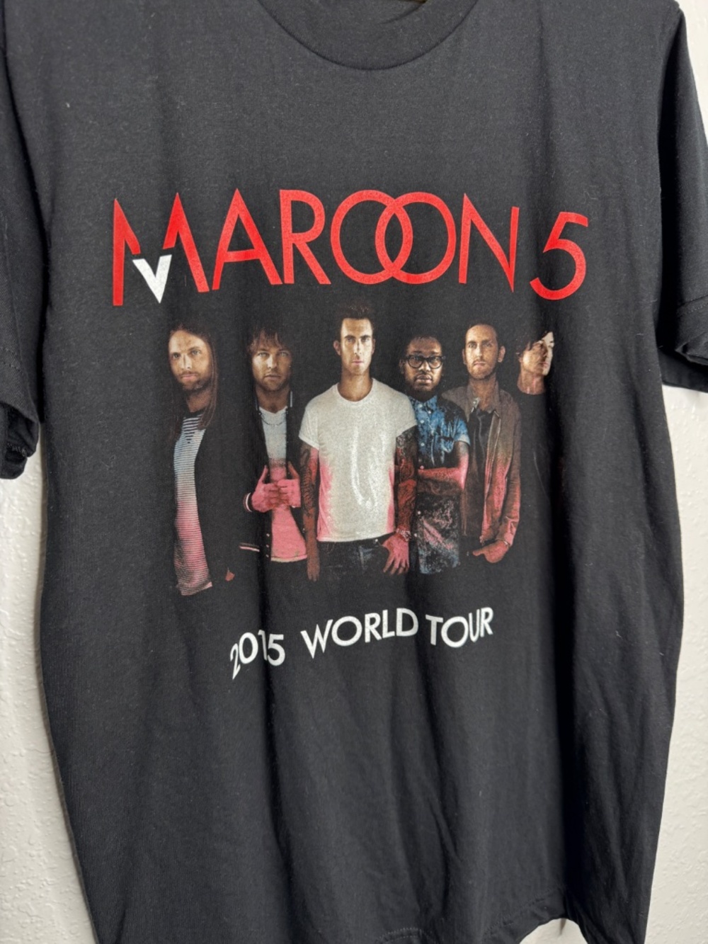 Maroon 5 2015‎ World Tour American Apparel Black  T-Shirt Size Medium - Picture 4 of 10